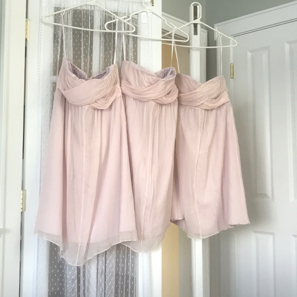 Pale pink bridesmaids dresses